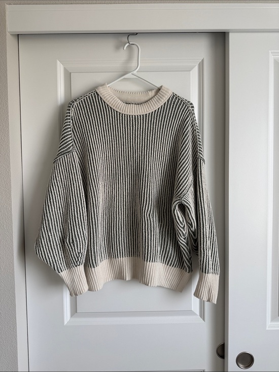 aerie Sweaters - aerie Sweater Striped Ribbed Knit Crewneck Top